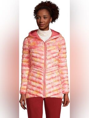 Lands' End Women's Ultralight Packable Down Jacket Soft Mojave Tie Dye Flora 3X